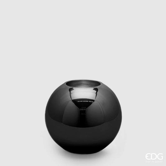 EDG - Vaso Sfera Vetro Molato Black H16cm