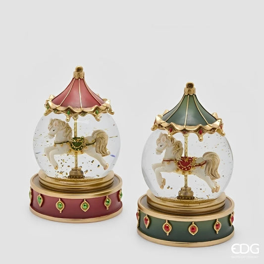 EDG - Decoro Sfera Acqua Cavallo Giostra  h.17 cm Assortito