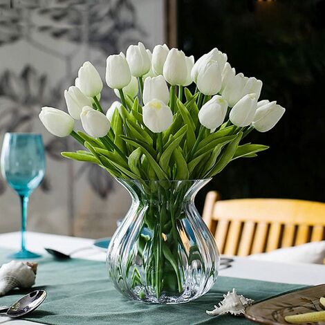 EDG - Mazzo tulipani bianchi artificiali Soft Real Touch
