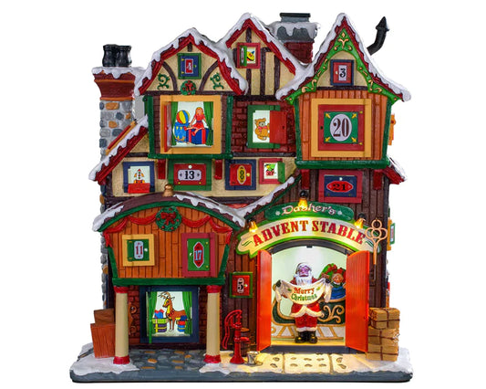 Lemax - L'écurie de l'Avent de Dasher - Calendrier de l'Avent Lemax