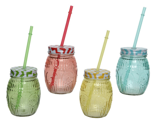 Garden Foggia - Giara in vetro con cannuccia