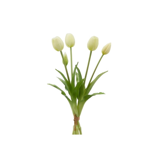 EDG - Mazzo tulipani bianchi artificiali Soft Real Touch