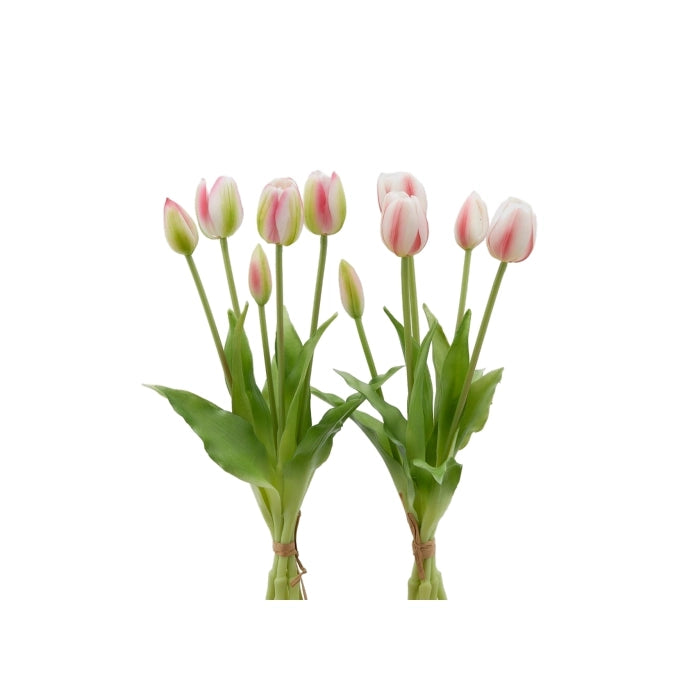 EDG - Mazzo Tulipani bianco/rosa artificiali Real Soft Touch